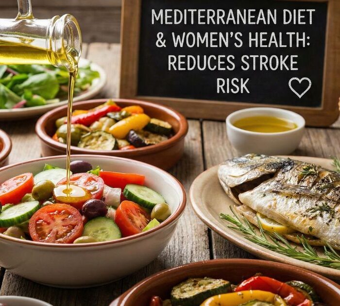 Mediterranean diet foods reducing stroke risk in women with olive oil vegetables fish